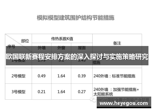 欧国联新赛程安排方案的深入探讨与实施策略研究